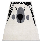 Laste vaip JOY Teddy karu, lastele - Struktuuriline, kahel tasemel fliis koor / must