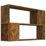 vidaXL raamatukapp, suitsutatud tamm, 100 x 24 x 63 cm, tehispuit