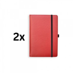 Kalender - m&auml;rkmik UNIVERSAL BLACK EDITION, PU, ​​​​A5, ilma kuup&auml;evadeta, punane, pakis 2 tk.
