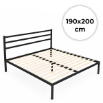 Kaheinimesevoodi ModernHome metallvoodi 190x200 cm must
