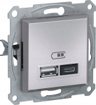 Schneider Asfora Usb A+c laadija Eph2700362, hall