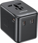 Unitek universaalne reisilaadija GaN 65W USB+USB-C x3 valge QC3.0