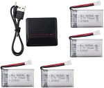 4 t&uuml;kki laetav Lipo aku (3.7v, 720mAh Lipo) Rc Quadricopter Drones Syma X5 X5C X5SC X5SW, Cheerson CX-30W, Skytech M68, Wltoys F949 + laadija