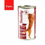 Koerakonservid BUDDY, veiselihaga, 1250 g x 8 tk. pakett