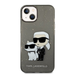 Karl Lagerfeldi &uuml;mbris iPhone 14 Plus 6.7 KLHCP14MHNKCTGK must k&otilde;va&uuml;mbris Gliter Karl-Choupette jaoks