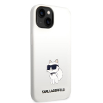 Karl Lagerfeldi &uuml;mbris iPhone 14 Plus 6.7 KLHCP14MSNCHBCH valge HC silikoonist NFT Choupette jaoks