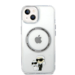 Karl Lagerfeld MagSafe Compatible Case IML Karl and Choupette NFT for iPhone 14 Plus Transparent