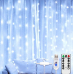 LED j&otilde;ulukardinad, pikkus 3x3m, kaugjuhtimispult, USB, 220V adapter kaasas / riputusvarda lihtsaks paigaldamiseks kaasas, E 663W