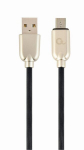 Gembird USB Male - Micro USB Male Premium spiral metal 1m Metallic Grey