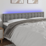 vidaXL LED-voodipeats, tumehall, 160x5x78/88 cm, kangas