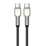 Jellico B8 nailonist p&otilde;imitud tsingisulamist pistik USB-C-USB-C andmeside ja PD kiire 66 W laadija kaabel, 1 m, must