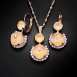 Naiste ehete komplekt &bdquo;Clarice VI (Peach DeLite)&ldquo; koos Swarovski kristallidega