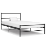 vidaXL voodiraam, must, metall, 100 x 200 cm