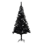 vidaXL kunstkuusk alusega, must, 210 cm, PVC