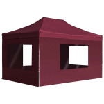 vidaXL kokkupandav peotelk seintega, alumiinium, 4,5 x 3 m veinipunane