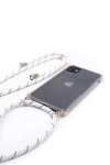 Evelatus telefoni &uuml;mbris paelaga Apple iPhone 11 Pro Max jaoks L&auml;bipaistev / Valged triibud