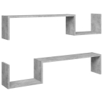 vidaXL seinariiulid 2 tk, betoonhall, 100x15x20 cm, puitlaastplaat