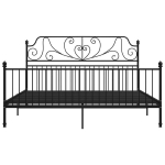 vidaXL voodiraam must, metall ja vineer, 180 x 200 cm