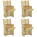 vidaXL liistudega kompostikast, 4 tk, 80 x 50 x 100 cm, m&auml;nnipuit