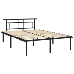 vidaXL voodiraam, must, metallist, 160 x 200 cm