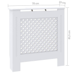 vidaXL MDF radiaatorikate, valge, 78 cm