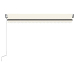vidaXL automaatne varikatus LEDi ja tuuleanduriga 450x300 cm kreemjas