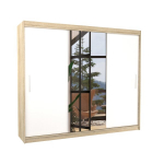 Riidekapp Denis, helepruun/valge