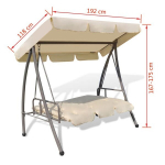 vidaXL aiakiik p&auml;ikesevarjuga, liivavalge