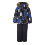 Huppa Poiste talvekomplekt WINTER, Blue Pattern/ Navy