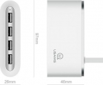 USAMS Adapter HUB 4xUSB 2.0 biały|white SJ238FX01 (US-SJ238)