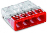 WAGO klemm 4x2,5mm&sup2; 25tk karbis 24A punane