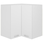 vidaXL seina nurgakapp, valge, 57 x 57 x 60 cm puitlaastplaat