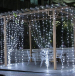 Led kardin 3x3 m, k&uuml;lm valge