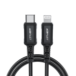 Acefast MFI USB Type C - Lightning kaabel 1,8 m, 30 W, 3A, musta v&auml;rvi (C4-01 C Must)