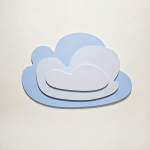 KiddyMoon seinakaunistus 3D seinaskulptuurid Lasteaia aksessuaarid lastele MDF-st Beebi seinakaunistus Montessori Huvitav kaunistus Pilvemuster Sinine