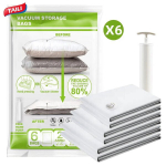 Pumbaga vaakumkotid riietele, 3 suurust, 6 tk.