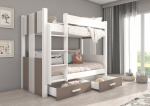 Narivoodi Adrk Furniture Arta koos madratsitega, 90x200 cm, valge/pruun