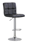 Kappa bar stool, black, dim: 42X36.5/43X93.5X116, chrome base