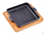 Brizoll Malmist grillpann puidust kandikuga HoReCa, 18x18 cm