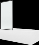 Mexen Vega vann viimistluse ja klaasseinaga, 150x70 cm + 70 cm, white+I/fix/black frame