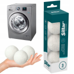Sillar Wool naturaalsed pehmendavad pallid kuivati jaoks, 3 tk