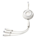 S C / Lightning / microUSB 1 m pikk kaabel - valge
