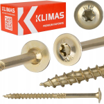 Puidukruvid Torx Klimas Wkcp 10x120 mm, 25 vnt. Staliaus varžtai medžiui 10x120 mm, plok&scaron;čias, TORX, Klimas WKCP