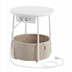 Laud ajalehehoidja ja toitejuhtmega, valge