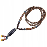 NEPAL BUDDHISTI Puidust kaelakee MALA Amulett K&Auml;SIT&Ouml;&Ouml;STATUD Tiibeti helmedest EL70, NEPALO BUDISTŲ mediniai karoliai MALA amuletas rankų darbo tibetieti&scaron;ki karoliukai