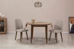 I&scaron;plečiamas valgomojo stalo ir kėdžių rinkinys (3 vienetai) Vina 1005 3 - White, Cream