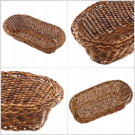 Leivakorv, leib, laud, s&ouml;&ouml;giriistad, piklik pruun korv