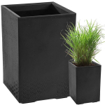 Lillepeenar KARO 400x400x600 betoon ECO taaskasutatud - must LA992-04 Lamela
