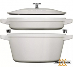 2 malmist k&ouml;&ouml;gin&otilde;u komplekt kaanega STAUB 40508-385-0 - valge tr&uuml;hvel 24 cm
