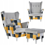 Ari Print Duo tugitool koos jalatoega, Skandinaavia perem&ouml;&ouml;bli pouffe